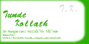 tunde kollath business card